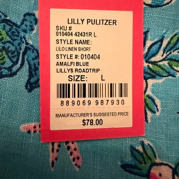 NWT Lilly Pulitzer Lilo Linen Short FLORIDA Tropical Shorts Size L - Picture 7 of 7